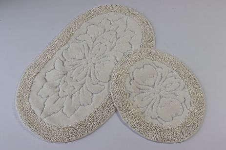 Коврики для ванной Velora Home овальные хлопковые 2533/белый