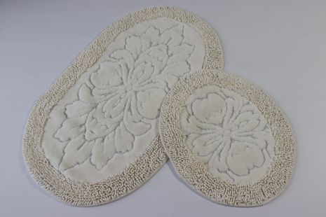 Овальні бавовняні килимки для ванної кімнати Velora Home 2533/white