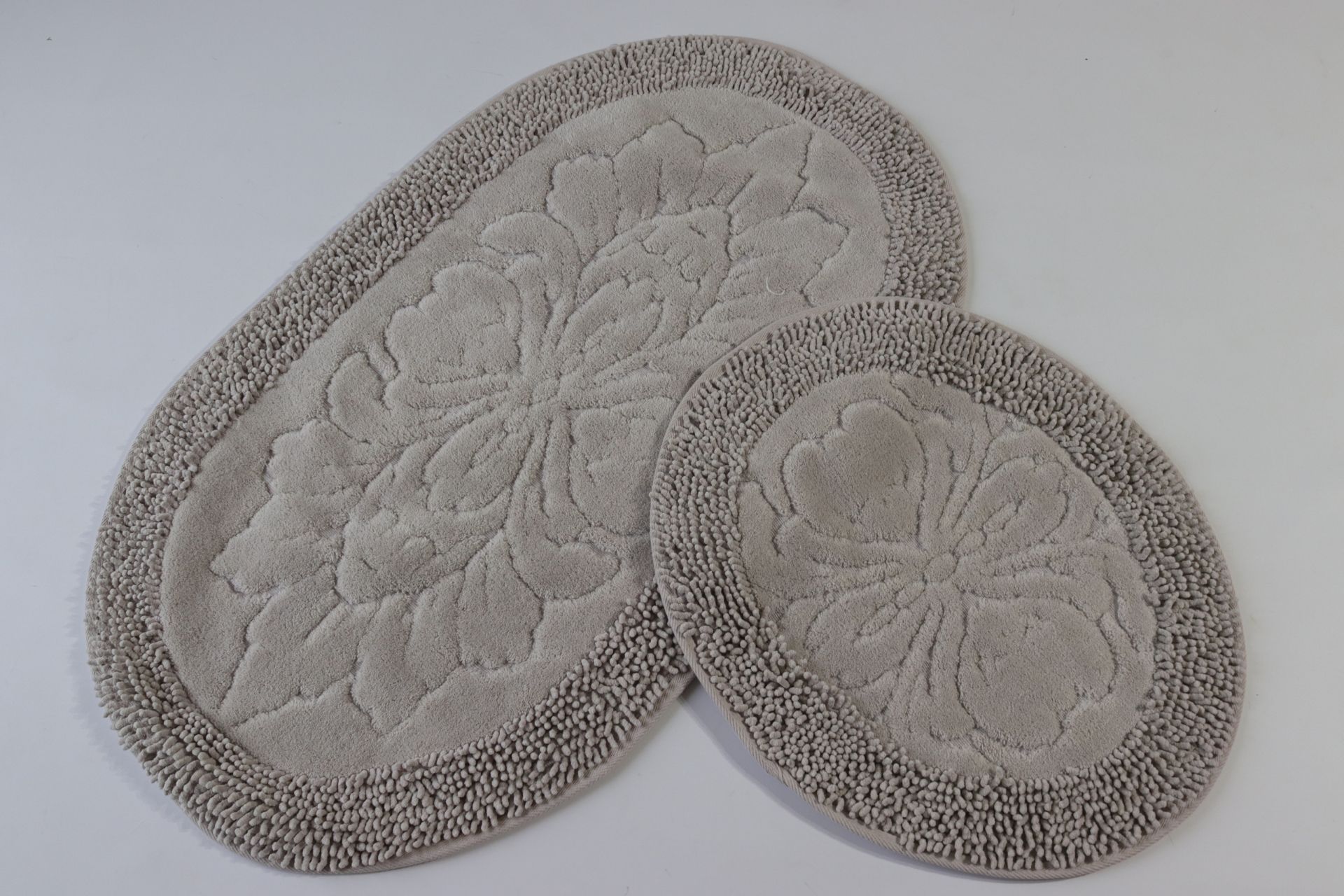 Коврики для ванной Velora Home овальные хлопковые 2533/светло-серый Коврики для ванной Velora Home овальные хлопковые 2533/светло-серый