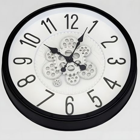 Бесшумные настенные часы (50,5 см) с механизмом шестеренок - OV-0091
