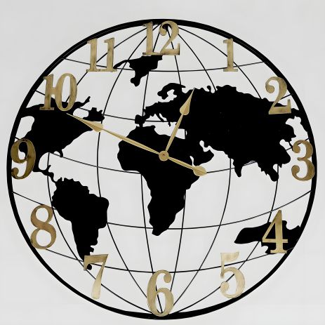 Часы настенные бесшумные металлические лофт 90,2 см OV-0071 черные