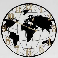 Годинник настінний безшумний металічний лофт чорний, 90,2 см, OV-0071