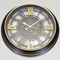 Безшумний годинник (50,5 см) настінний з відкритим механізмом шестеренами ретро під старину OV-0031