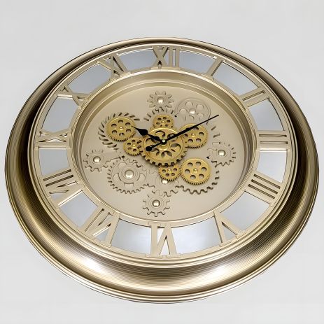 Настенные бесшумные часы скелетон (76 см) с ретро шестеренками OV-0055