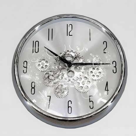 Настенные бесшумные часы (35,2 см) с открытым механизмом в винтажном стиле - OV-0039
