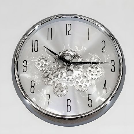 Часы бесшумные (35,2 см) настенные с шестеренками колесиками скелетон OV-0039