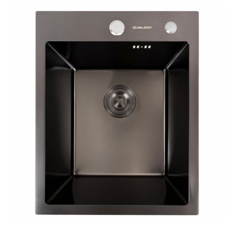 Кухонна мийка з нержавіючої сталі чорна DECOR VALESO Handmade