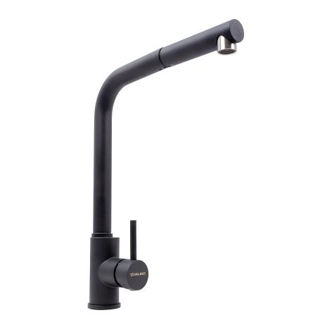 Кухонный смеситель с выдвижной лейкой VALESO Q411B (Карбон)