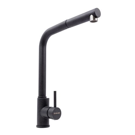 Кухонный смеситель с выдвижной лейкой VALESO Q411B (Карбон)