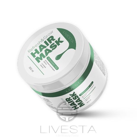Маска для волос Refresh&Grow с розмарином и ментолом LIVESTA, 300 мл