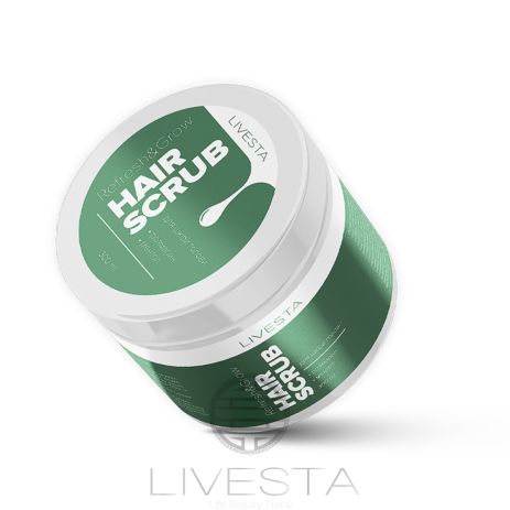 Скраб-пилинг для головы Refresh&Grow с розмарином и ментолом LIVESTA, 400 г