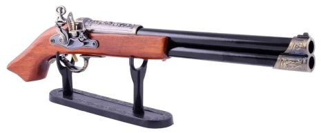 Сувенірна турбо запальничка Мушкет з двома стволами 53 см