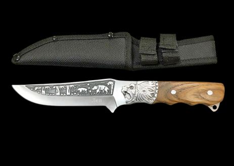 Охотничий нож фультанг Лев "Лев" Н-5180 с чехлом 26 см.