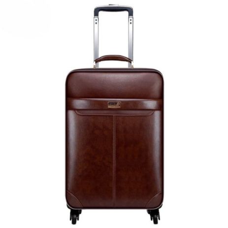 Мужской чемодан Geminu 22 дюйма — бизнес-чемодан премиум-класса из искусственной кожи, с 8 колесами и замком TSA цвета хаки