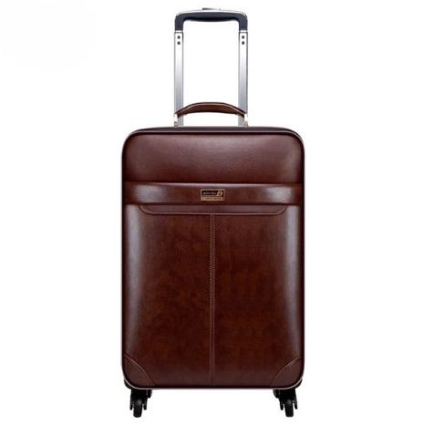 Мужской чемодан Geminu 22 дюйма — бизнес-чемодан премиум-класса из искусственной кожи, с 8 колесами и замком TSA цвета хаки