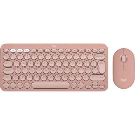 Комплект (клавіатура + миша) Logitech Pebble 2 Combo Rose Wireless (920-012241)
