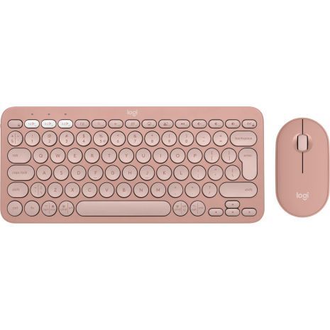 Комплект (клавіатура + миша) Logitech Pebble 2 Combo Rose Wireless, BT, 2.4G (920-012241)