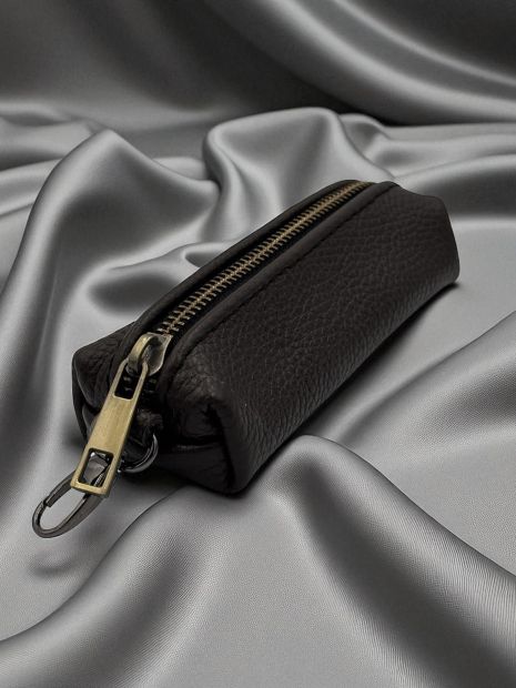 Ключниця з натуральної зернистої шкіри MINI (коричнева)