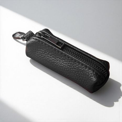 Ключниця з натуральної зернистої шкіри MINI (чорна)