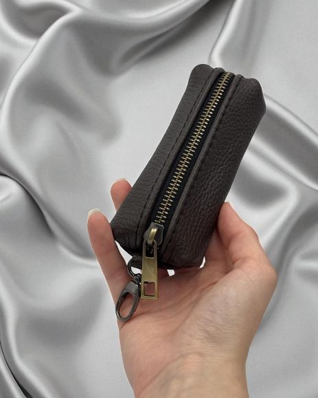 Ключниця з натуральної зернистої шкіри NORMAL (коричнева)