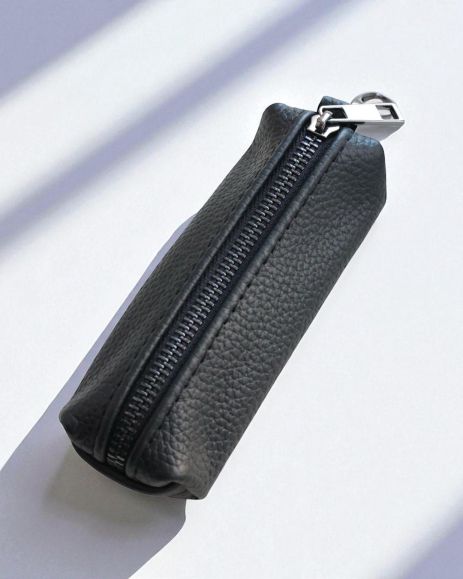 Ключниця з натуральної зернистої шкіри MAXI (чорна)