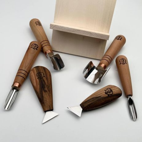 Набор стамесок для геометрической резьбы АЮ-STRYI Start с заготовкой