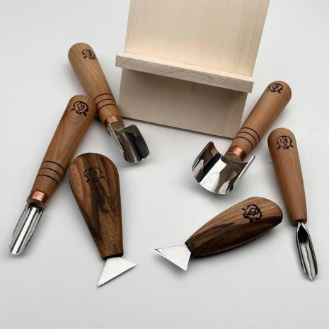 Набор стамесок для геометрической резьбы АЮ-STRYI Start с заготовкой Набор стамесок для геометрической резьбы АЮ-STRYI Start с заготовкой