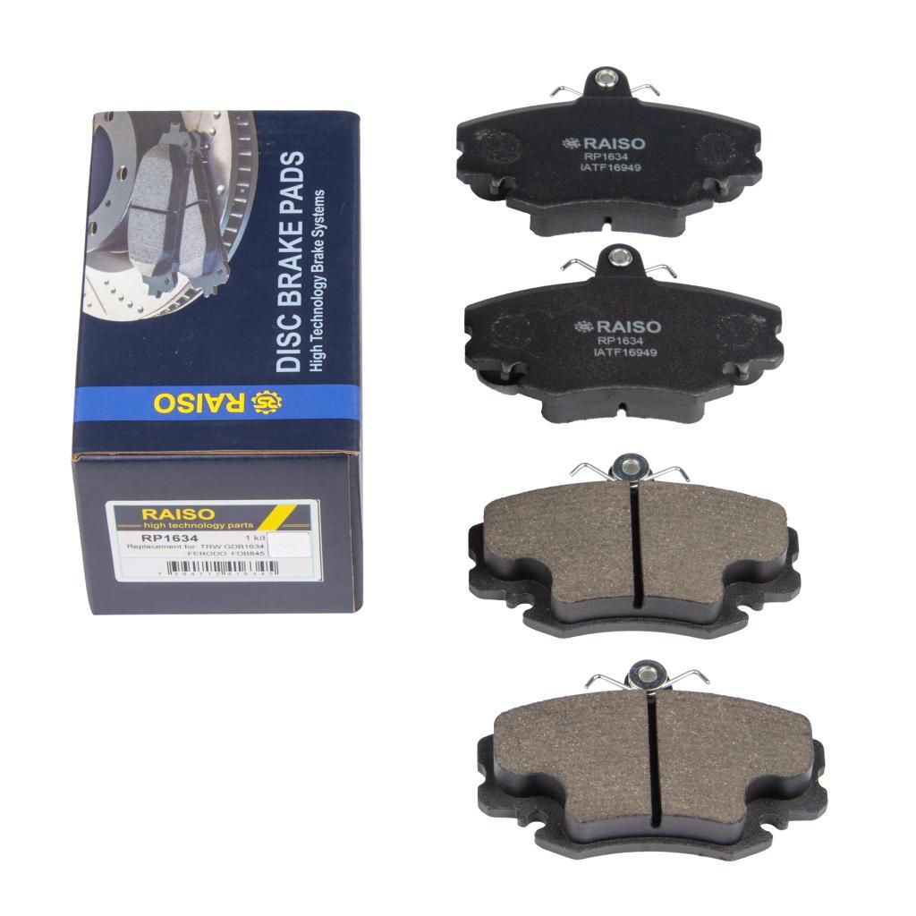 Колодки гальмівні дискові передні для Logan Sandero Clio II 1998-2012, RAISO (RP1634) Колодки гальмівні дискові передні для Logan Sandero Clio II 1998-2012, RAISO (RP1634)