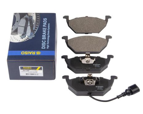 Передні гальмівні колодки Caddy III/Golf V/Octavia/A3 (з датчиком) 03-, RAISO (RP1386)