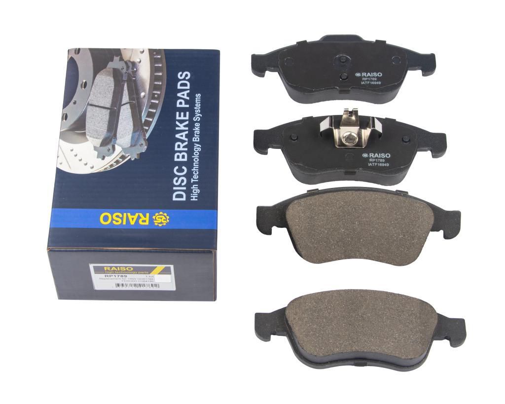Передні дискові гальмівні колодки Megane III/Duster/Dokker 09-, RAISO (RP1789) Передні дискові гальмівні колодки Megane III/Duster/Dokker 09-, RAISO (RP1789)