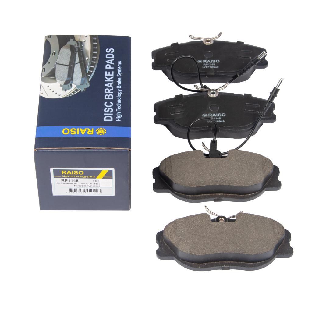 Передні гальмівні колодки дискові для Jumpy/Scudo/Expert (з датчиками) 96-, RAISO (RP1148) Передні гальмівні колодки дискові для Jumpy/Scudo/Expert (з датчиками) 96-, RAISO (RP1148)
