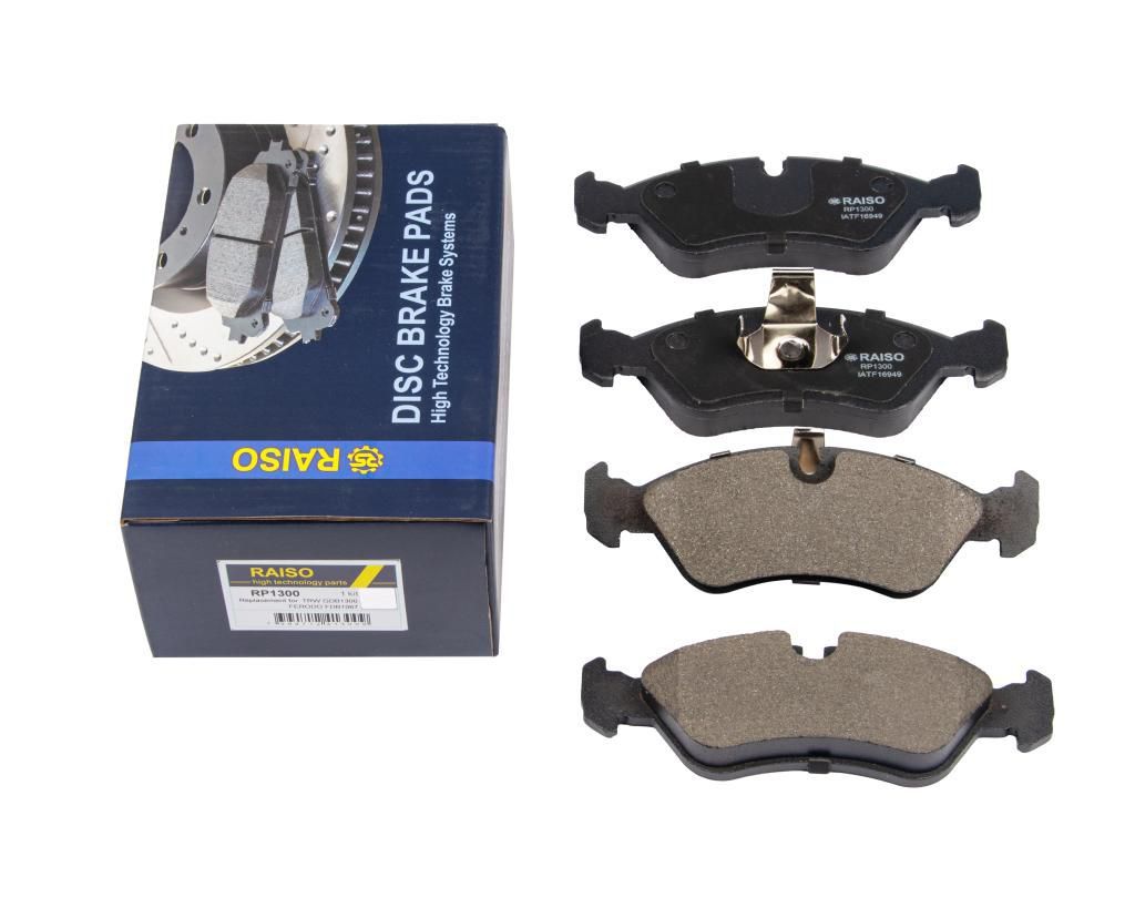 Передні гальмівні колодки диск. Astra F/Kadett E/Vectra A/B 87-03, RAISO (RP1300) Передні гальмівні колодки диск. Astra F/Kadett E/Vectra A/B 87-03, RAISO (RP1300)