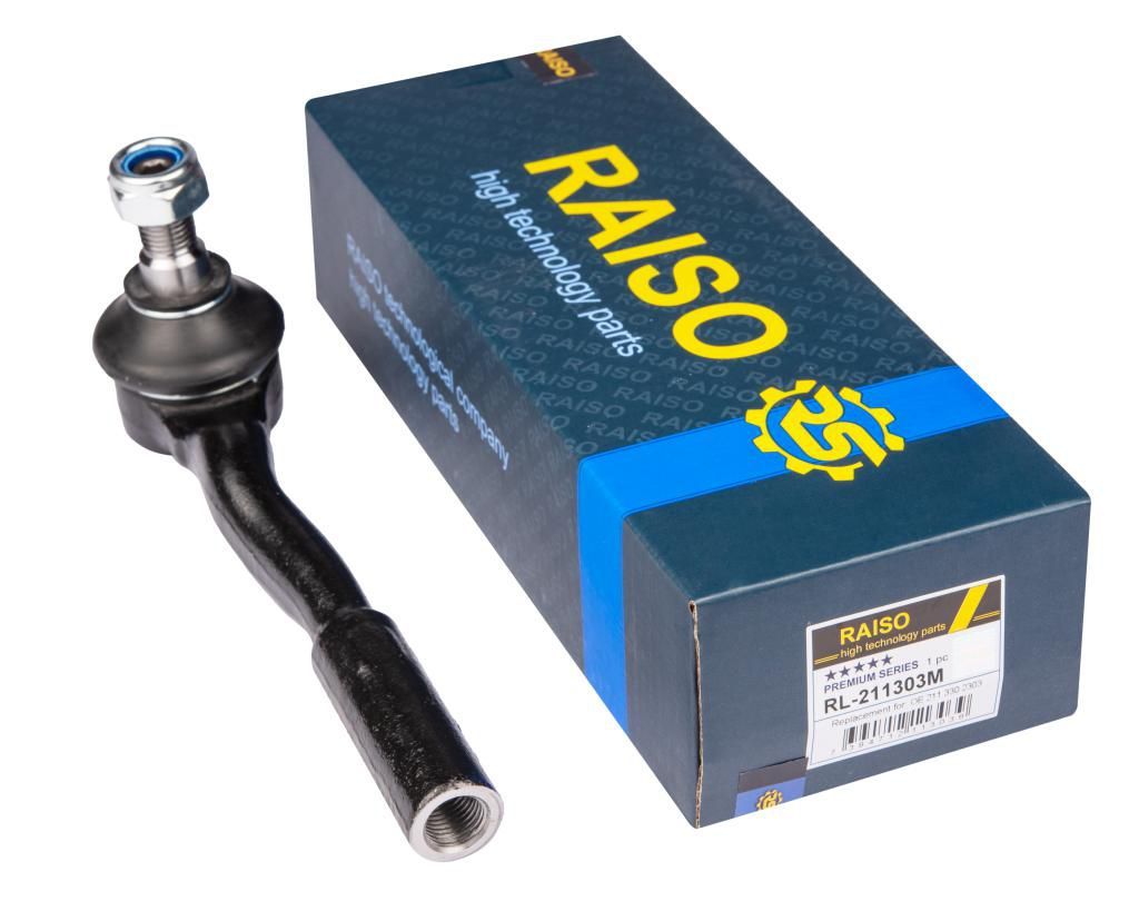 Лівий наконечник рульової тяги для Mercedes-Benz CLS (C219), E-class (W211/S211/W212) 02-15, RAISO (RL211303M) Лівий наконечник рульової тяги для Mercedes-Benz CLS (C219), E-class (W211/S211/W212) 02-15, RAISO (RL211303M)