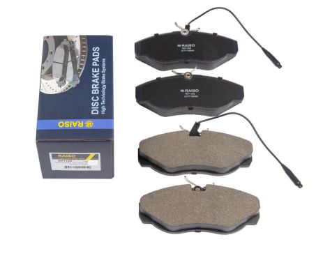 Передні дискові гальмівні колодки Jumper/Ducato/Boxer (з датчиками) 94-06, RAISO (RP1105) Передні дискові гальмівні колодки Jumper/Ducato/Boxer (з датчиками) 94-06, RAISO (RP1105)