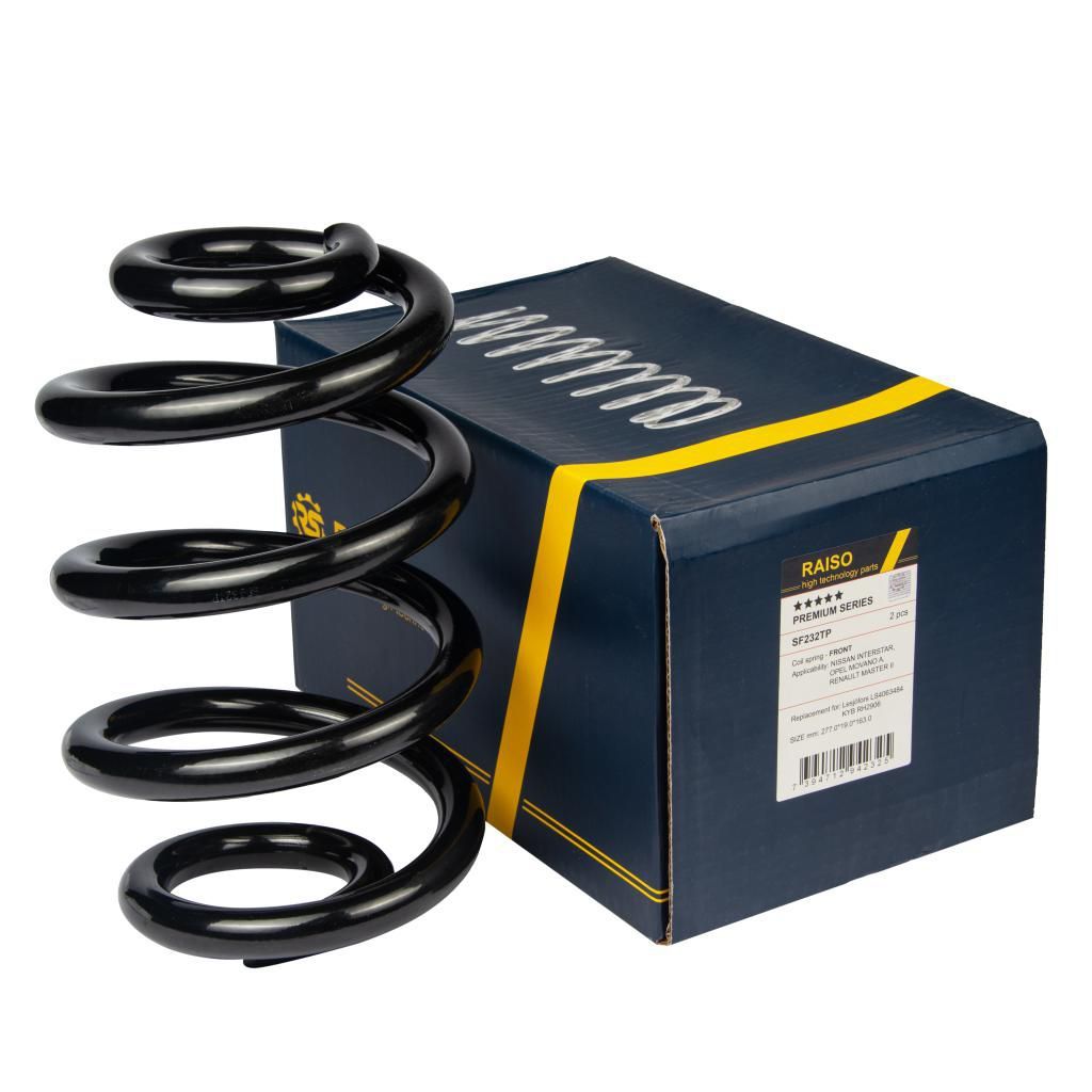 Пружина передня Master II/Movano A 98- (277*19*163), RAISO (SF232TP) - Пружність і стійкість Пружина передня Master II/Movano A 98- (277*19*163), RAISO (SF232TP) - Пружність і стійкість