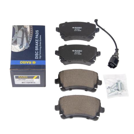 Колодки гальмівні дискові задні для Audi A4/A6/A8 VW Phaeton (з датчиком) 02-16, RAISO (RP1508)