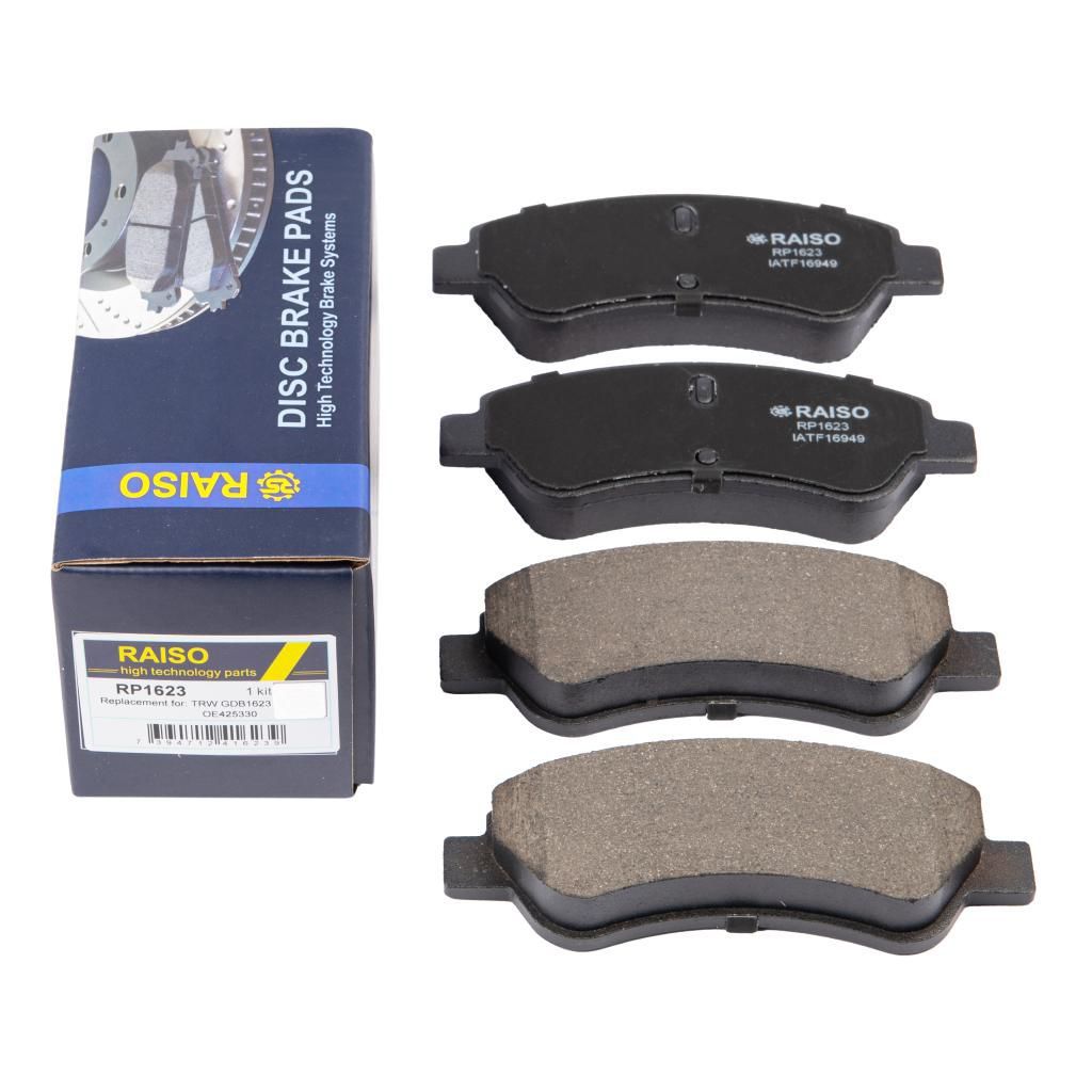 Передние дисковые тормозные колодки для Berlingo/Xsara/C2/C3/C4 96-10, RAISO (RP1623) Передние дисковые тормозные колодки для Berlingo/Xsara/C2/C3/C4 96-10, RAISO (RP1623)