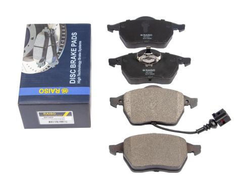 Передние тормозные колодки для Golf IV/Octavia I с датчиком 1996-2010, RAISO (RP1403) Передние тормозные колодки для Golf IV/Octavia I с датчиком 1996-2010, RAISO (RP1403)