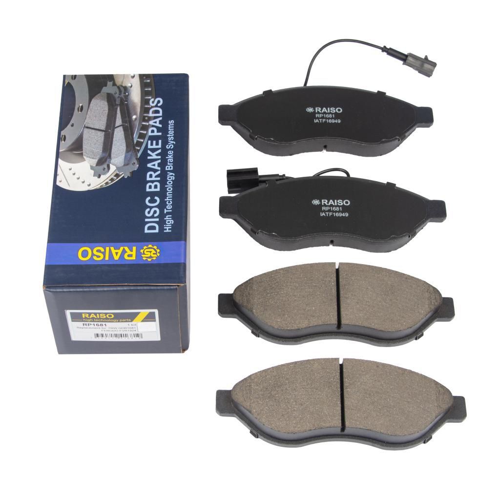 Передние тормозные колодки с датчиками для Jumper/Ducato/Boxer 06-, RAISO (RP1681) Передние тормозные колодки с датчиками для Jumper/Ducato/Boxer 06-, RAISO (RP1681)