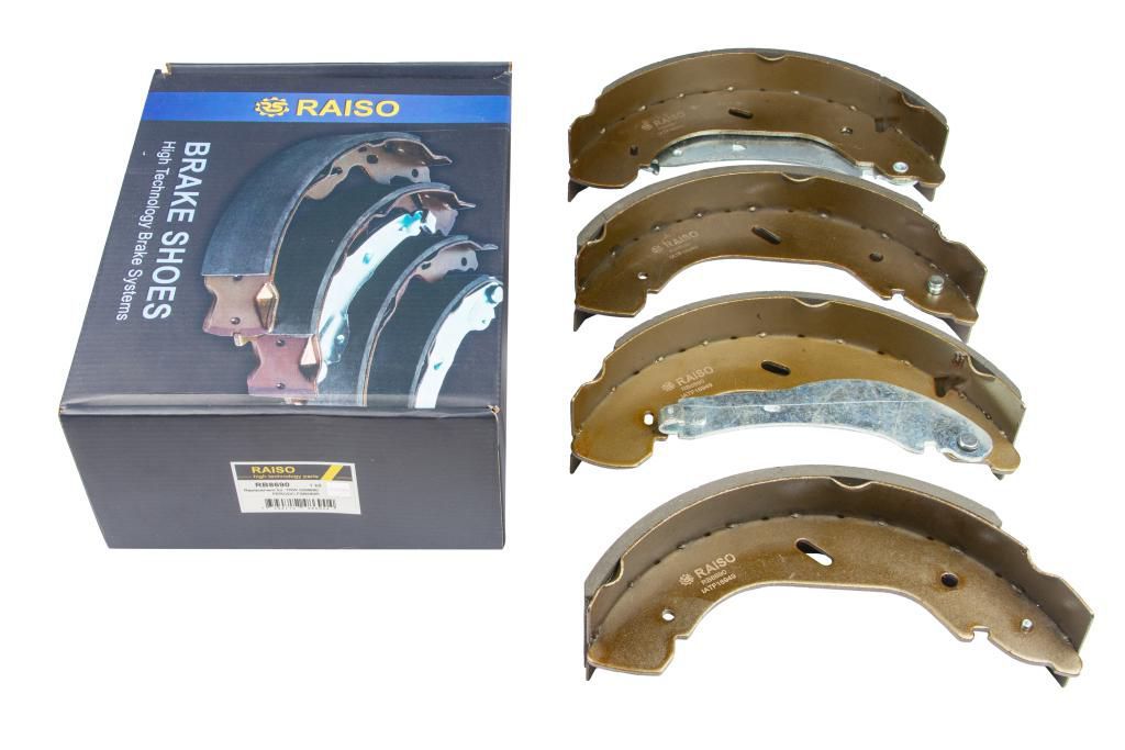 Задние барабанные тормозные колодки Transit (RWD) 00-, RAISO (RB8690) Задние барабанные тормозные колодки Transit (RWD) 00-, RAISO (RB8690)