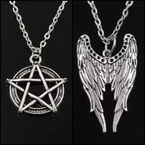 Набор подвесок петаграмма и крылья ангела комплект кулон с пентаграммой сверхъестественные Набор подвесок петаграмма и крылья ангела комплект кулон с пентаграммой сверхъестественные