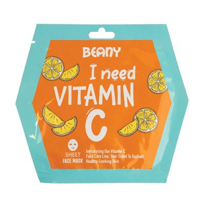 Освітлююча тканинна маска для обличчя з вітаміном С Beany, 15 мл