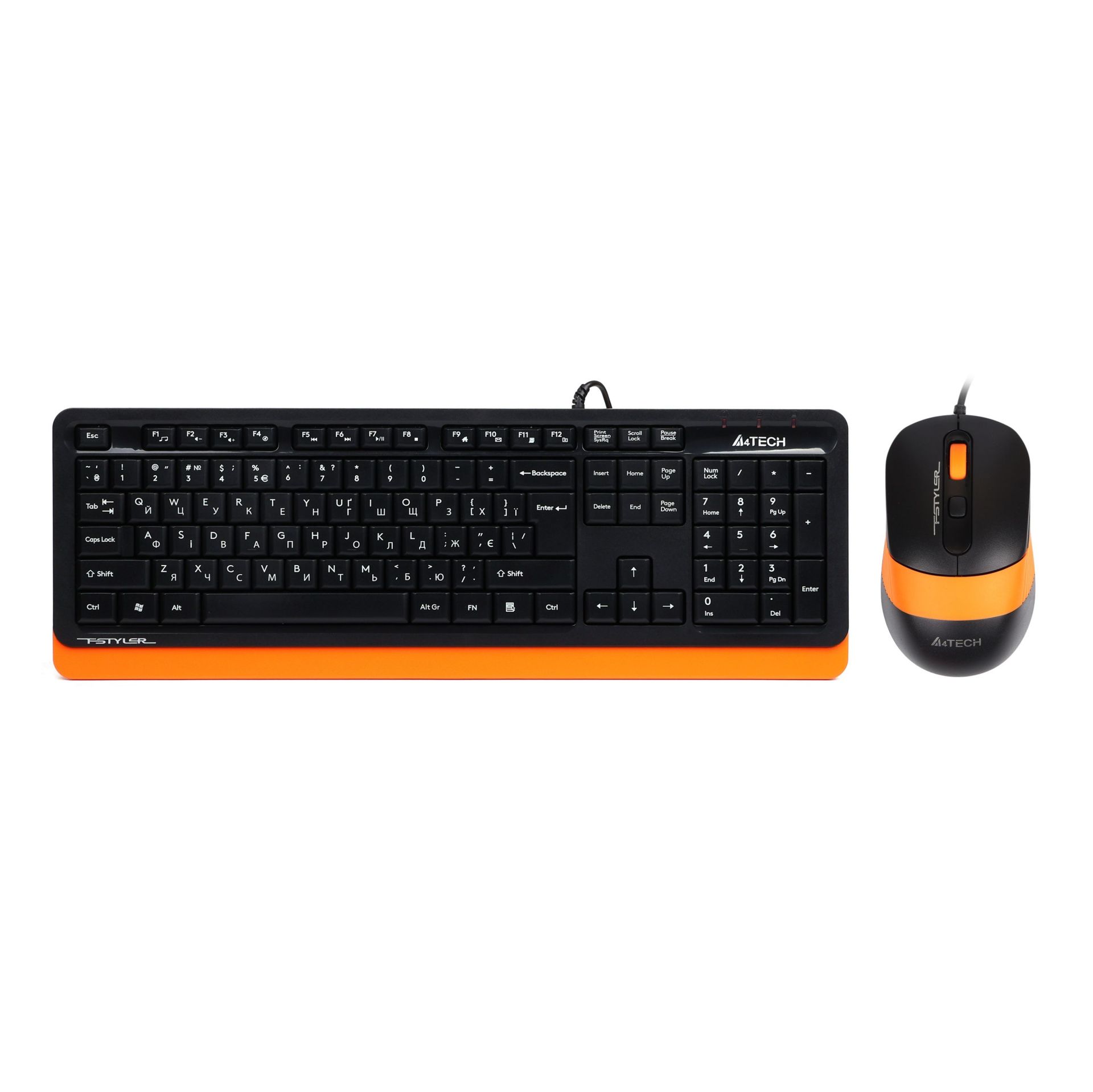 Комплект (клавиатура и мышь) A4Tech Fstyler F1010 Black/Orange Комплект (клавиатура и мышь) A4Tech Fstyler F1010 Black/Orange