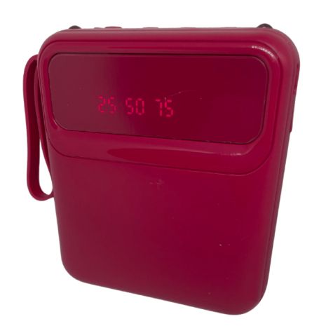 Павербанк УМБ 20000 mAh с LCD дисплеем + LED фонарик Power Bank HY-C40 с быстрой зарядкой красный + Встроенный кабель-адаптер 4 в 1