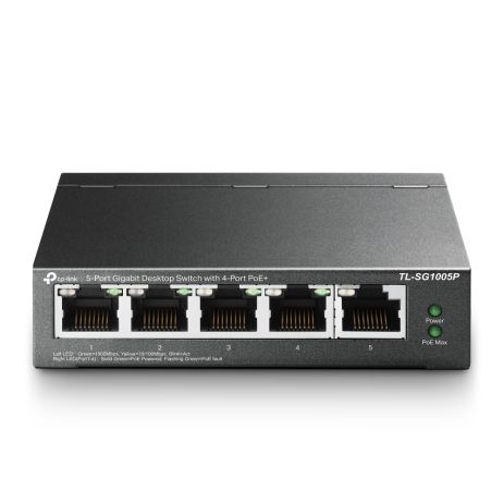 Коммутатор TP-LINK TL-SG1005P 5xGE/4xPoE 56W неуправляемый
