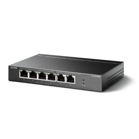 Комутатор TP-LINK TL-SF1006P, 6x1FE/4xPoE+, 67W, некерований, 250м Комутатор TP-LINK TL-SF1006P, 6x1FE/4xPoE+, 67W, некерований, 250м