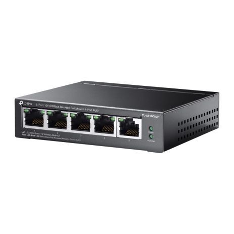 Комутатор TP-LINK TL-SF1005LP, 5x1FE/4xPoE, 41W, некерований, 250м