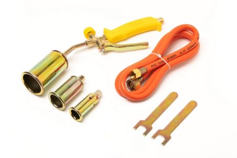 Ручний газовий пальник з насадками Ø 25/35/50 мм 400 мм 3785 г/год. 53 кВт 1300°C MASTERTOOL 44-5055