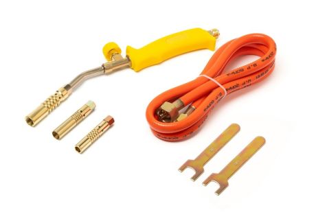 Ручний газоповітряний пальник з насадками Ø 13/14/17 мм 370 мм 157 г/год. 2200 Вт 1300°C MASTERTOOL 44-5056