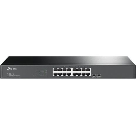 Мережевий комутатор TP-LINK TL-SG1016, 16 портів GE, 10.68W, некерований, 19", 1U